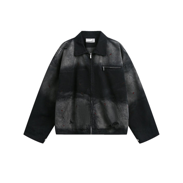 Chaqueta Denim Vintage Desgastada Estilo Retro Americano