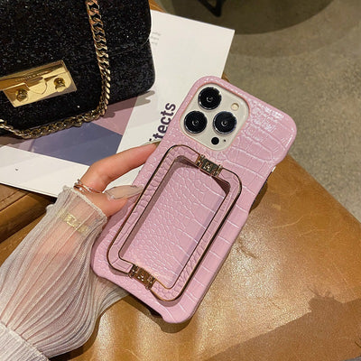 Funda para Teléfono con Textura de Cuero y Hebilla Metálica Cuadrada - Image 5