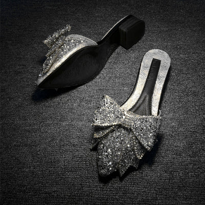 Pantuflas Elegantes para Mujer con Moño y Cristales Brillantes - Image 14