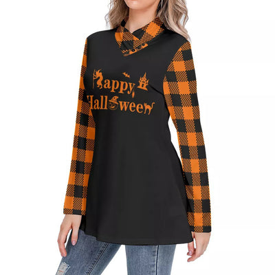 Blusa Térmica Escocesa Cuello Alto Manga Larga Ajustada para Mujer - Image 13