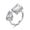 Sterling Plateado Luxury High Carbon Diamond Ring DY120172SWWH One Tamaño