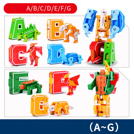 Set Completo de Letras Transformables 4 en 1 con 5 Robots y 6 Figuras de Niños Puzzle - Image 5