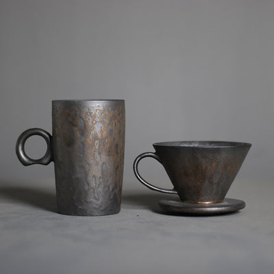 Juego de Cafetera Artesanal Dorada - Image 8