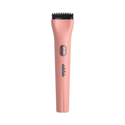 White portable heated eyelash curler with a rose gold power button and blue indicator light. - Image 5