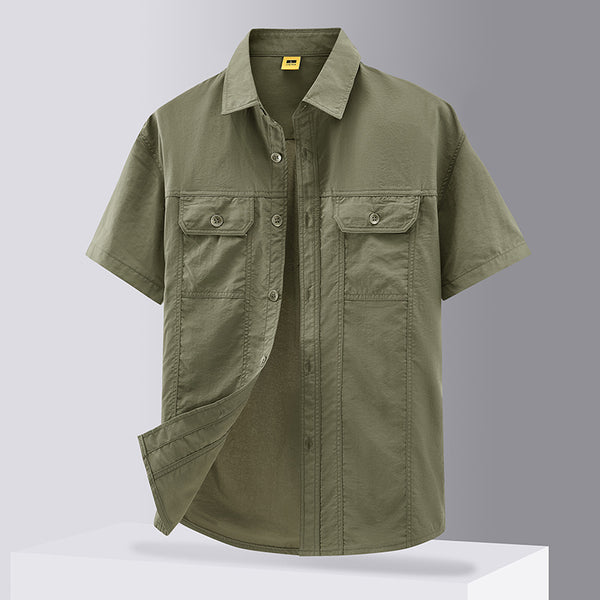 Camisa de Trabajo Casual en Colores Sólidos para Hombre