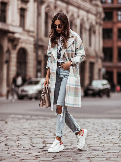 Camisa de Cuadros con Botones y Solapas para Clima Frío - Image 8