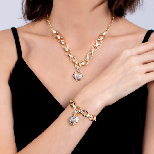 Collar Corazón Doble con Dije Amoroso - Image 8