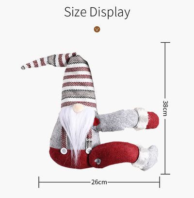 Christmas gnome curtain buckle with a red and white patterned hat, gray body, and long white beard. - Image 10