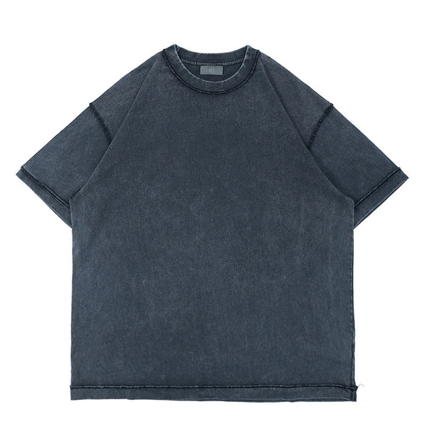 Camiseta Oversized Lavada de Algodón Pesado para Hombre