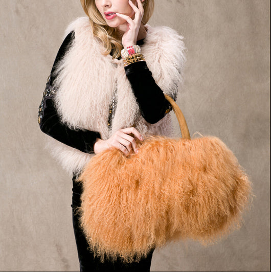 Bolso de Hombro Australiano en Lana Beach con Cabello Real - Image 5