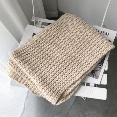 Bufanda Gruesa de Lana Tejida para Invierno - Colores Sólidos Versátiles - Image 16