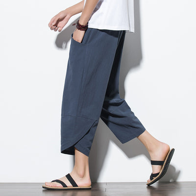Pantalones Harem Sueltos de Algodón y Lino - Image 6