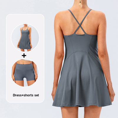 Conjunto Deportivo 2 Piezas: Falda Tenis Yoga y Short Fitness de Alto Estiramiento - Image 8