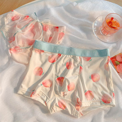 Conjunto de Ropa Interior para Parejas Sabor Durazno - Algodón Seda Fría Verano - Image 16