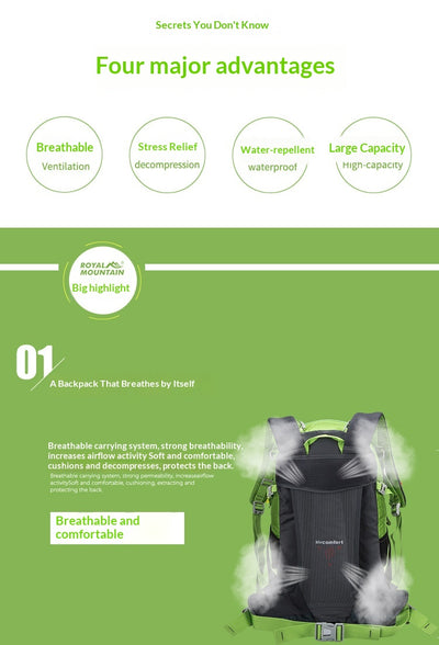Mochila de Campamento Impermeable de Gran Capacidad - Image 23