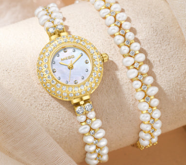 Reloj de Perla de Agua Dulce con Diamantes - Lujo Asequible para Mujer - Image 4