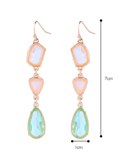 Aretes de Cristal Gema Aleación con Colgante Elegante - Joyería Moderna Estilo Europeo - Image 12