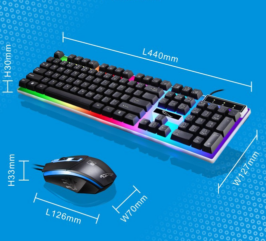 Set Teclado y Ratón Mecánico Gaming con Iluminación LED Suspendida - Image 3