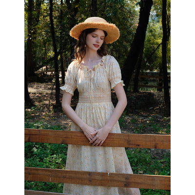 Vestido Floral Francés Cintura Alta con Lazada - Image 3