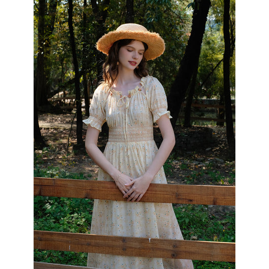 Vestido Floral Francés Cintura Alta con Lazada - Image 3