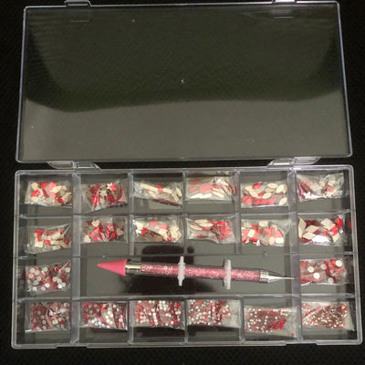 Organizador de Joyería Manicura 21 Compartimentos con Caja de Vidrio y Bolígrafo de Diamante - Image 28