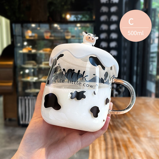Vaso de Vidrio Grande con Tapa - Diseño Corazón para Oficina y Trabajo - Image 2