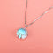 Sterling Plateado Moonstone Necklace Female Clavicle Chain Blanco Dorado with box chain