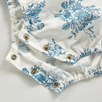 Falda de Algodón con Estampado Azul y Blanco - Image 5