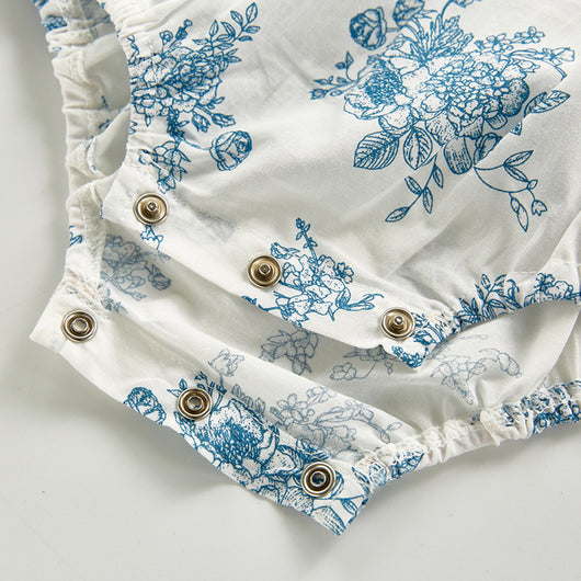 Falda de Algodón con Estampado Azul y Blanco - Image 5