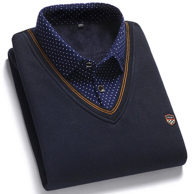 Suéter para Hombre con Cuello Falso de Dos Piezas - Image 27