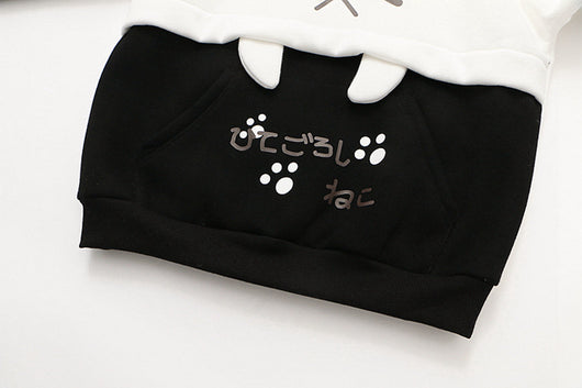 Sudadera Universitaria Gato Cartoon con Capucha y Forro de Terciopelo - Image 17