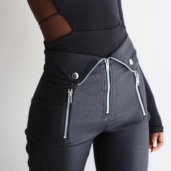 Pantalón Jogger con Cierre en Tobillo - Diseño Moderno Oscuro