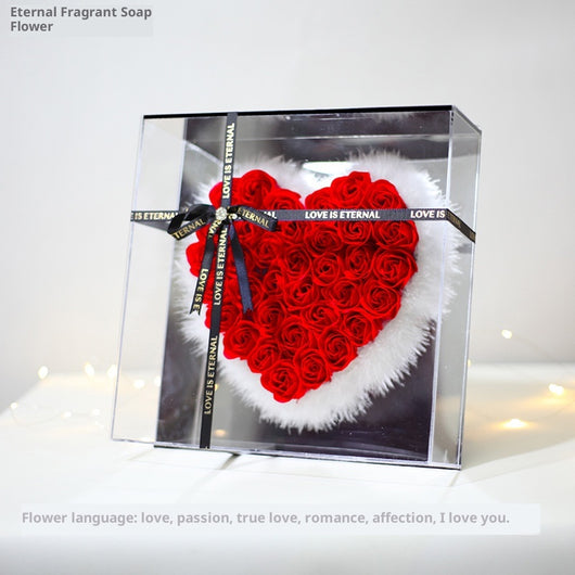 Ramo de Flores Eternas para San Valentín y Cumpleaños en Caja de Regalo