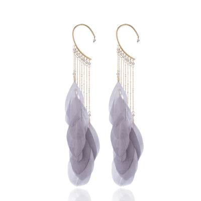 Aretes Bohemios con Plumas y Borlas - Image 3