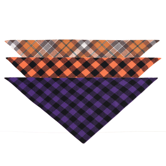 Pañuelo Triangular para Mascotas de Algodón Doble Cuadros - Image 7
