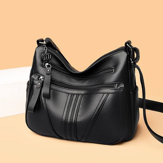 Bolso Mensajero de Cuero Genuino Estilo Minimalista