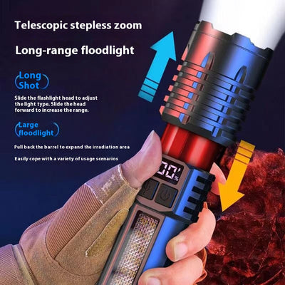 Linterna Táctica Recargable con Zoom y Láser Blanco para Patrullaje - Image 3