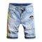 Men's Embroidered Five-Pocket Stretch Denim Shorts