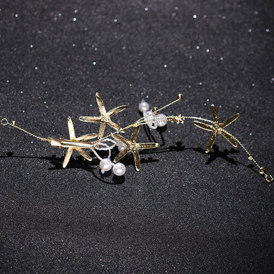 Diadema Estrella de Mar con Perlas para Novia - Joya de Cabello Elegante - Image 15