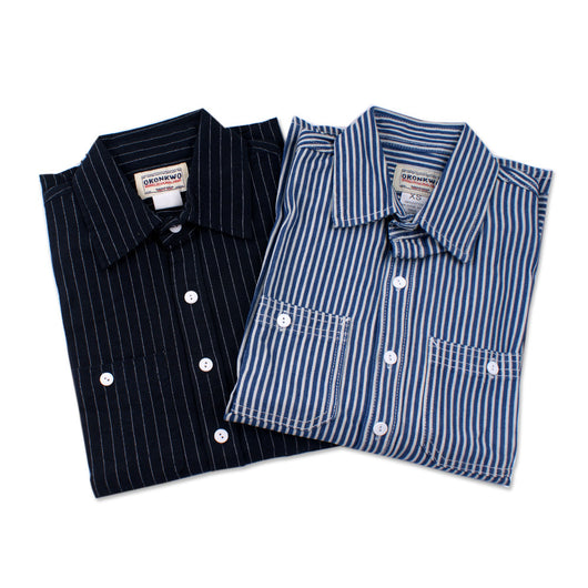 Camisa de Rayas Verticales Estilo Retro Americano para Hombre