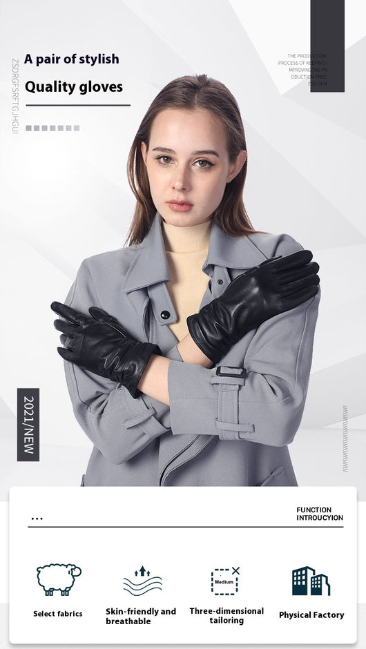 Guantes de Cuero para Motocicleta Invierno Mujer - Abrigo Térmico Reforzado - Image 16