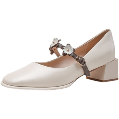 Tacones Altos Retro Francés Punta Cuadrada Primavera - Image 11