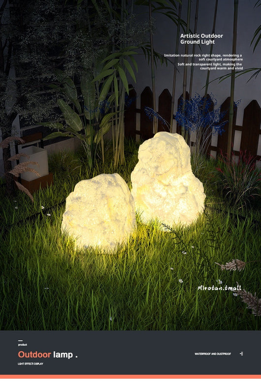 Lámpara de Piso Impermeable para Jardín y Terraza en Resina de Piedra - Image 10