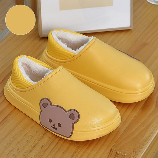 Pantuflas de Algodón con Diseño de Osito Adorable para Casa y Exterior - Image 5