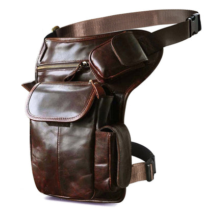 Bolsa de Cintura de Cuero Curtido al Aceite Vintage para Hombre - Estilo Outdoor - Image 6