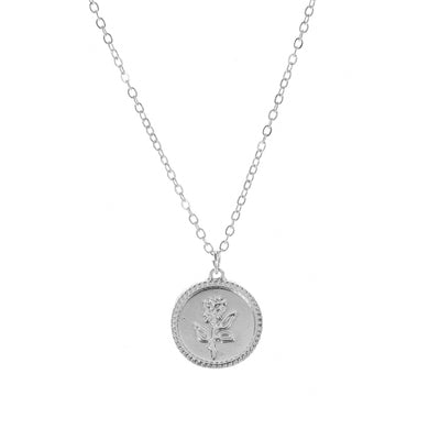 Cadena de Clavícula con Moneda Rosa en Diseño Minimalista - Image 4