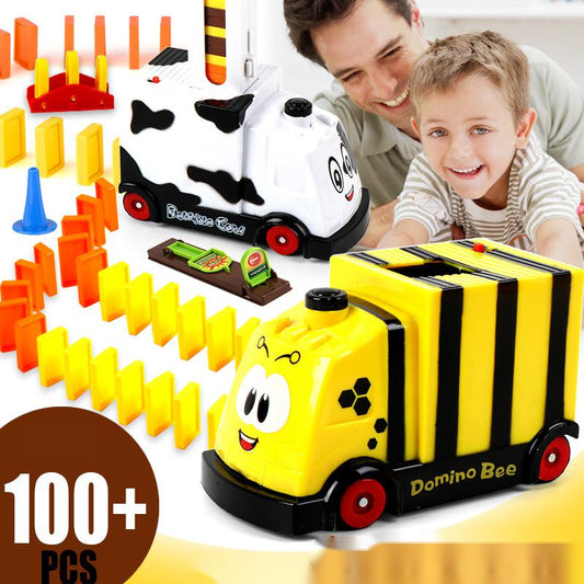 Tren Eléctrico Dominó Puzzle con Luces, Sonidos y Música Automática
