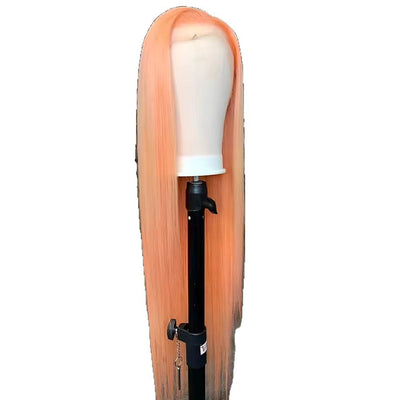 Peluca Larga Naranja Claro con Encaje Frontal 13x4 - Fibra Sintética Resistente al Calor - Image 5