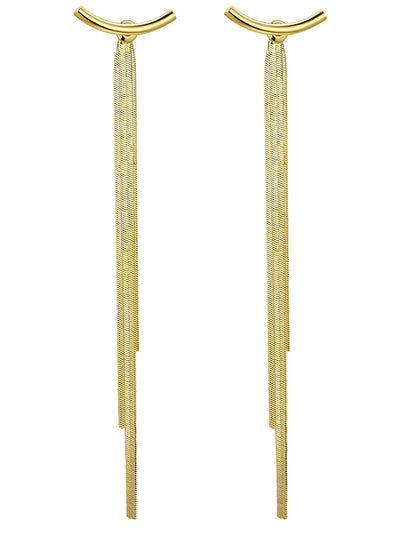 Aretes Largos con Borla Dorada - Elegancia Pendiente - Image 12