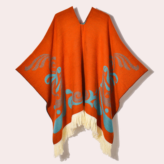 Poncho Denim Estilo Western con Flecos - Abrigo Cálido Unisex para Exteriores - Image 20